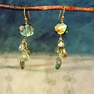 Sale Handmade labradorite Aquamarine earri…